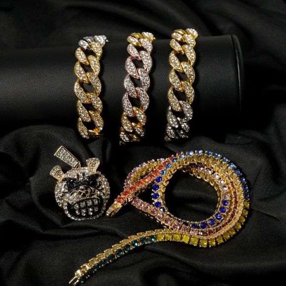 Rainbow Diamond 14k Choker Cuban Necklace